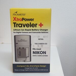 Promaster Xtrapower Traveler + Battery Charger Digital Camera Camcorder Sony